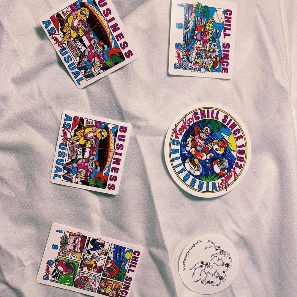 6 brandy melville stickers.